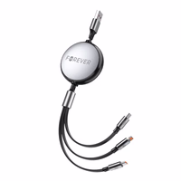 Forever 3in1 kaabel USB - Lightning + 2x USB-C 1,2 m 100W must