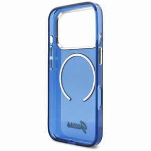 Guess IML Script Metal MagSafe Ümbris for iPhone 17 Pro Max - sinine
