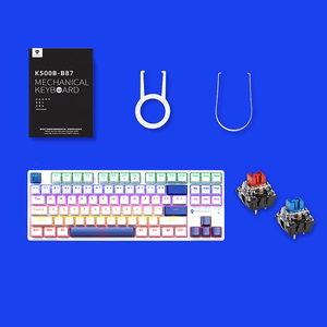 Machenike K500B-B87 Juhtmega mehaaniline mänguklahvistik taustvalgustusega, Red Switch - valge