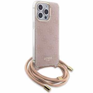 GUESS ümbris jaoks IPHONE 15 Pro Max GUHCP15XHC4SEP(Crossbody Cord 4G Print) roosa
