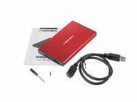 NATEC HDD ENCLOSURE RHINO GO (USB 3.0, 2.5", punane)
