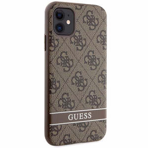 Guess GUHCN61P4SNW iPhone 11 / Xr brown/brown hardcase 4G Stripe