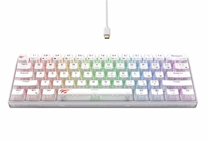 Havit KB903L - mänguklaviatuur (läbipaistev valge)