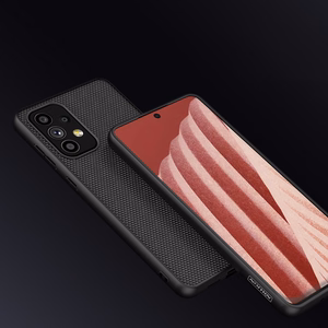 Nillkin Textured Case vastupidav tugevdatud ümbris koos geelraami ja nailonist tagaküljega Samsung Galaxy A73 jaoks must