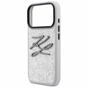 Karl Lagerfeld IML Glitter KL Diamond Logo ümbris for iPhone 17 Pro - hõbedane