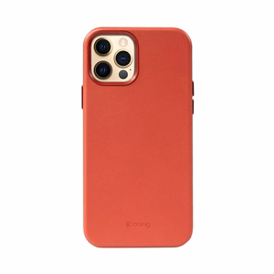 Crong Essential Cover Magnetic kunstnahast ümbris seadmele iPhone 12 Pro Max, MagSafe'iga, punane