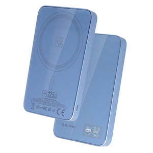 Blavec BJ-04 10000 mAh õhuke MagSafe-toega magnetiline akupank, 13,5 mm, USB-C, 22,5 W, kolm ühes (PBBJ04-MC5LB) (värv: helesinine; klaasviimistlus)