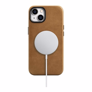 iCarer Oil Wax Premium Leather Case iPhone 14 Plus Magnetic Leather Case with MagSafe Brown (WMI14220703-TN)