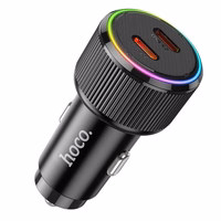 Car Laadija Hoco 2 x USB C QC PD 50W NZ14B must
