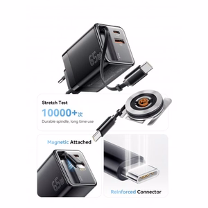 Laadija Essager Scope must 65W (1xPD / 1xQC3.0) + integreeritud Type-C kaabel