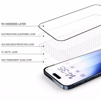 Tel Protect Full Glue 6D Matt Karastatud klaas jaoks Iphone 15 Pro must