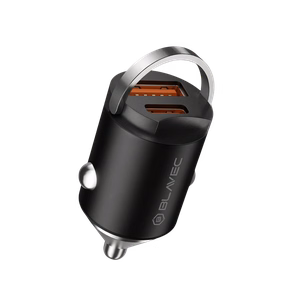Blavec Autolaadija BS-02B-C Aero - USB + Type C - QC 3.0 18W PD 30W koos Type C to Type C cable (CCBS02BCA-UCB) must
