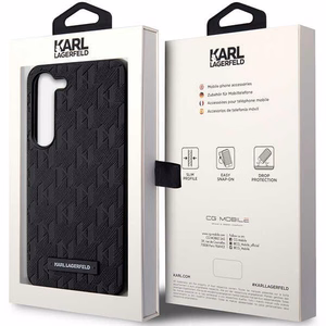 Karl Lagerfeld Saffiano Mono Metal Logo ümbris jaoks Samsung Galaxy S24+ - must