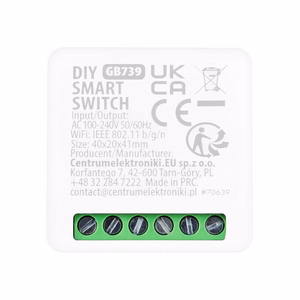 GreenBlue GB739 – süvistatav Wi-Fi nutirelee, 16 A