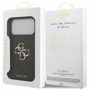 Guess PU 4G Metal Logo ümbris Apple iPhone 18 Pro Max telefonile, hall