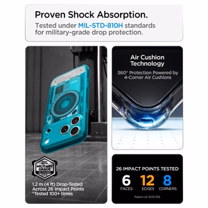 Spigen Ultra Hybrid MagSafe ümbris iPhone 18 Pro / 17 Pro jaoks, helesinine