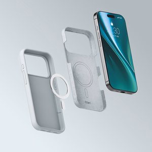 Etteri Silicone Mag ümbris iPhone 17 Pro / 18 Pro jaoks, hõbedane