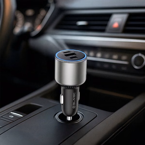 Blavec Автомобильное зарядное устройство BS-06D-C Trip — USB + 2x Type C — QC 3.0 18W PD 65W с кабелем Type C — Type C (CCBS06DCQ-U2CB) чёрный