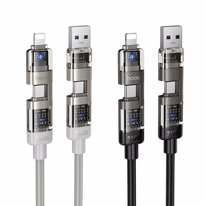 Kaabel 4in1 USB A/C USB C/Lightning Hoco 240W 1,2 m U151 must