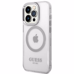 Guess GUHMP14LHTRMS iPhone 14 Pro 6.1" hõbedane/hõbedane hard ümbris Metal Outline Magsafe