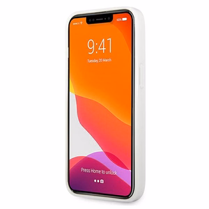 Mercedes hõbedaste tähtede mustriga ümbris iPhone 13 Pro / iPhone 13 jaoks - valge