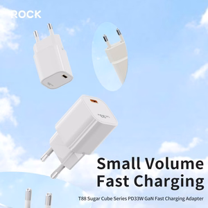 Rock Wall laadija T88 Sugar Cube Series GaN - Type C - QC 3.0 PD 33W 3A valge