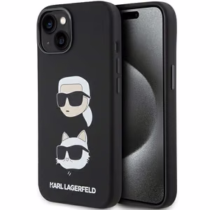 Karl Lagerfeld Silicone Karl&Choupette Head ümbris jaoks iPhone 15 Plus / 14 Plus - must