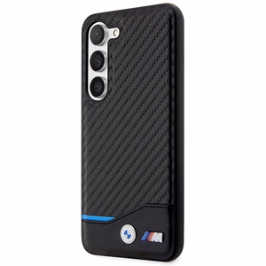 Чехол BMW Leather Carbon для Samsung Galaxy S23+ — чёрный