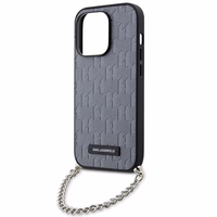 Karl Lagerfeld KLHCP14LSACKLHPG iPhone 14 Pro 6.1" hõbedane/hõbedane hardcase Saffiano Monogram Chain