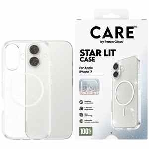 CARE by PanzerGlass Flagship Urban Explorer Ümbris w. Valge MagSafe jaoks iPhone 17 - Clear Glitter