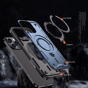 Hybrid Armor Trendy Ümbris with MagSafe jaoks iPhone 16 Pro Max - Sinine