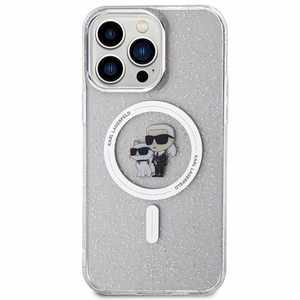 Karl Lagerfeld Karl&Choupette Glitter MagSafe case for iPhone 15 Pro Max - transparent