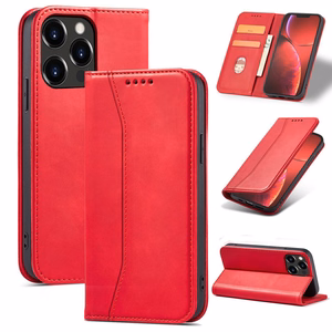 Magnet Fancy Case ümbris iPhone 14 Plus flip cover rahakott seisma punane