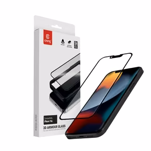 Crong 3D Armor Glass karastatud ekraanikaitseklaas seadmele iPhone 17e / 16e / 14 / 13 / 13 Pro koos paigaldusraamiga