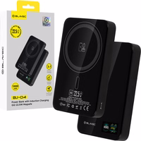 Blavec Akupank 10000mAh BJ-04 Slim 13,5mm - Type C - 22,5W magnetic Magsafe 3 in 1 (PBBJ04-MC10B) must glass