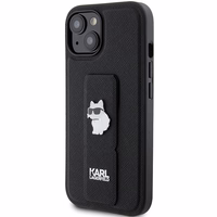 Karl Lagerfeld Gripstand Saffiano Choupette Pins Ümbris jaoks iPhone 15 Plus / 14 Plus - must