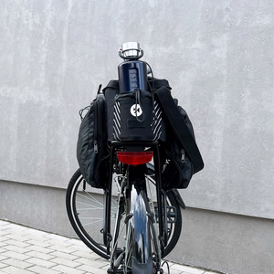 Wozinsky Bike Pannier Rack Bag with Shoulder Strap 9L (Rain Cover Included) Black (WBB22BK)