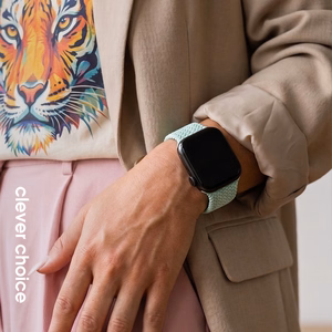 Crong Wave Band punutud Apple Watch rihm, 38/40/41/42 mm, mündiroheline