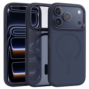 Liavec Cloudy чехол с металлической рамкой камеры для Iphone 17 Pro темно-синий (кнопка управления камерой)