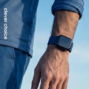 Crong Wave Band punutud Apple Watch rihm, 44/45/46/49 mm, tumesinine
