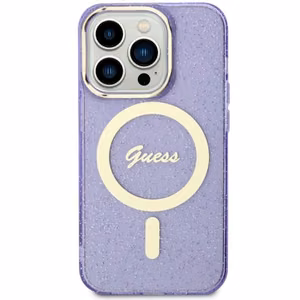 Guess GUHMN61HCMCGU iPhone 11 / Xr 6.1" lilla/lilla hardcase Glitter kuldne MagSafe