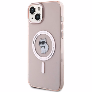 Karl Lagerfeld IML Choupette MagSafe ümbris jaoks iPhone 15 Plus - roosa