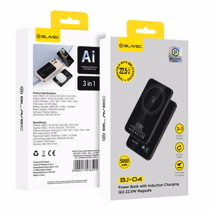 Blavec Akupank 5000mAh BJ-04 Ultra Slim 7,8mm - Type C - 22,5W magnetic Magsafe 3 in 1 (PBBJ04-MC5B) must glass