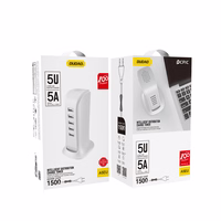 Dudao 5x USB Laadija with built-in EU power kaabel valge (A5EU)