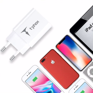 СЕТЕВОЕ ЗАРЯДНОЕ УСТРОЙСТВО T-PHOX MINI-EU LIGHTNING БЕЛОЕ 1.2M 2.4A