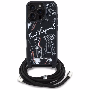 KARL LAGERFELD ümbris jaoks IPHONE 16 PRO MAX KLHCP16XPGGRMPCK compatible with MagSafe (CRSSBY Grained PU W/ Pattern & Logo) must