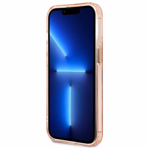 Guess Gold Outline Translucent MagSafe чехол для iPhone 13 Pro Max - розовый