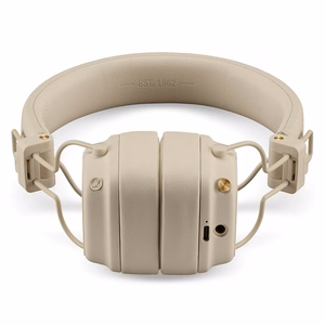 Juhtmevabad kõrvapealsed Bluetooth-kõrvaklapid Marshall Major V, kreemikas