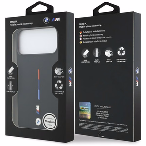 BMW M Silicon Tricolor Line MagSafe Ümbris jaoks iPhone 17 Pro Max - must