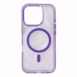 Glitter Ümbris MagSafe jaoks iPhone 16 Plus - lilla with glitter